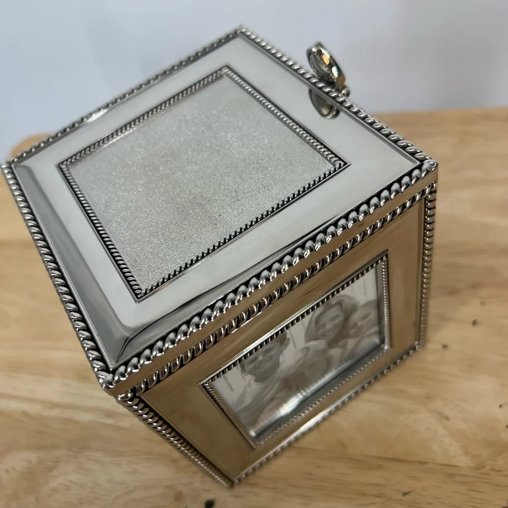 THINGS REMEMBERED Silver Cube Frame and Keepsake Box